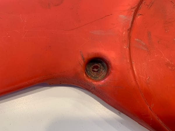 1982 HONDA Cr80 Left Side Panel - OEM 83610-GC4-000ZA (red)